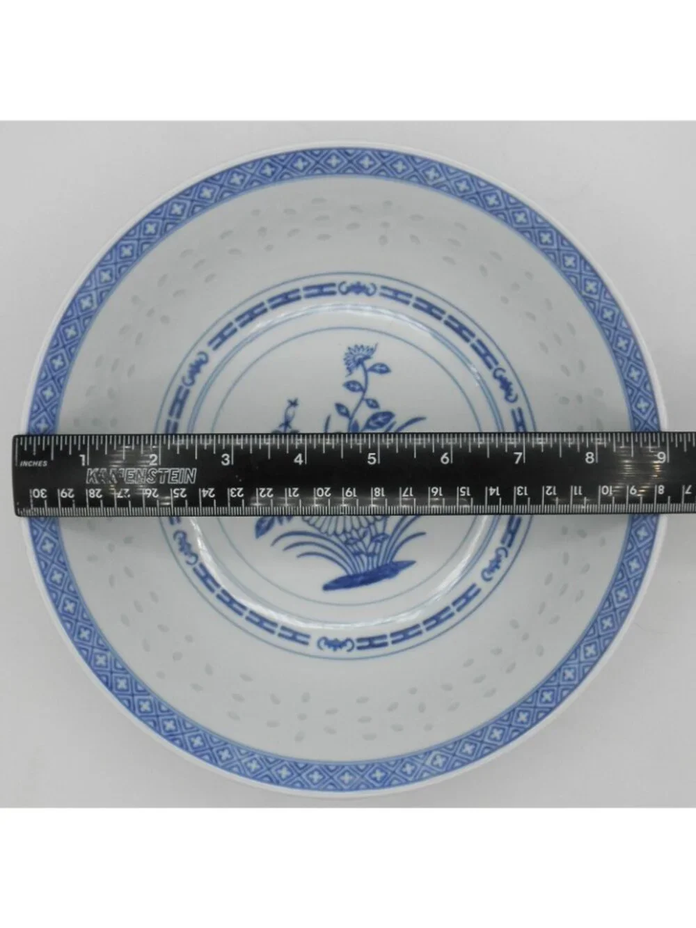 Jingdezhen China Rice Eye Grain Chrysanthemum Serving Platter and Serving Bowl